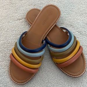 Madewell sandles with multicolored bands